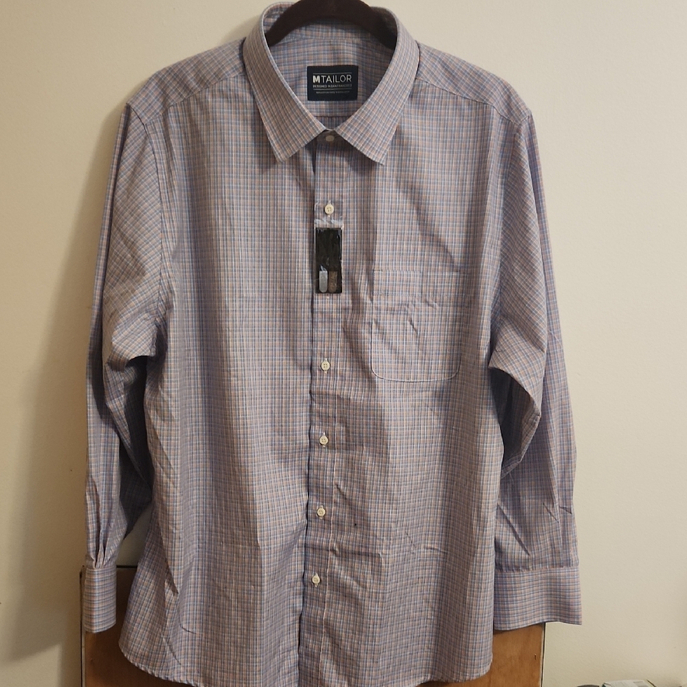 Men's Long Sleeve Check Dress Shirt - Blue/Grey/red